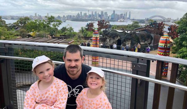 Brett Maynard with his daughters.