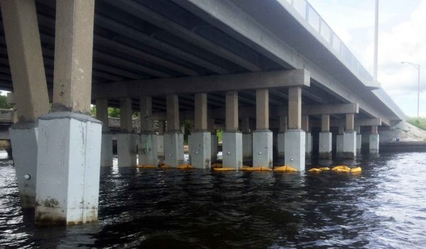 glass fiber reinforced polymer under bridge