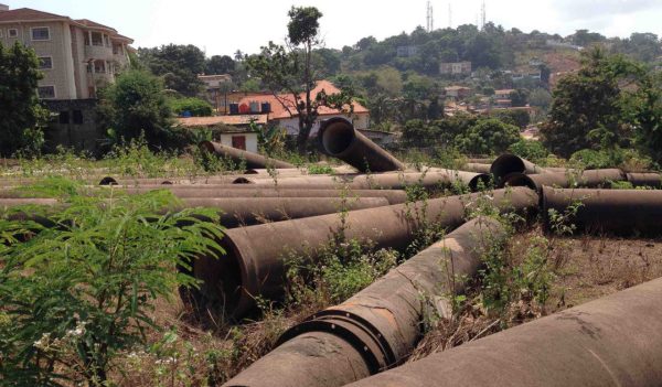 Deteriorating water pipes in a field