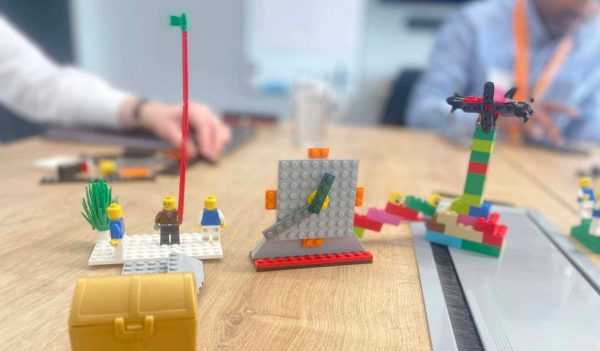 Workshop using lego building blocks as a vehicle for creative expression.