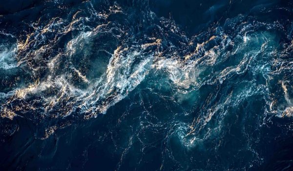 Aerial view of water and waves