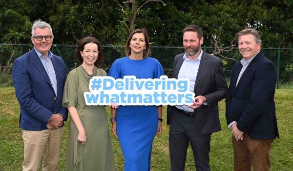 From left to right: Northern Ireland Water's Gary Curran, Roisin Connor, Tzvetelina Bogoina, Stantec's Aidan Hackett and Northern Ireland Water's Mark Mitchell