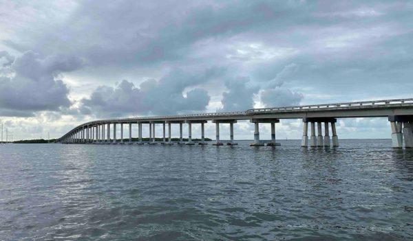 A long bridge over water