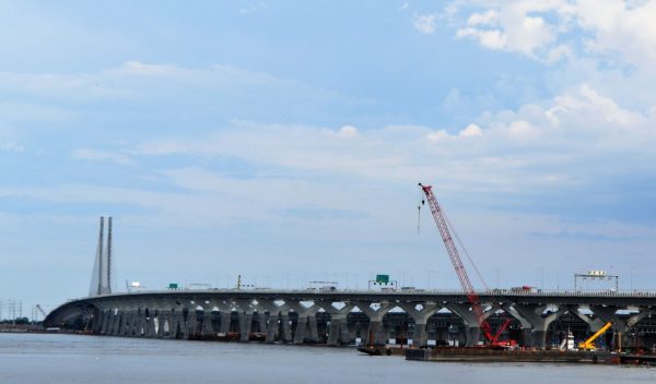 View of the bridge from the bank