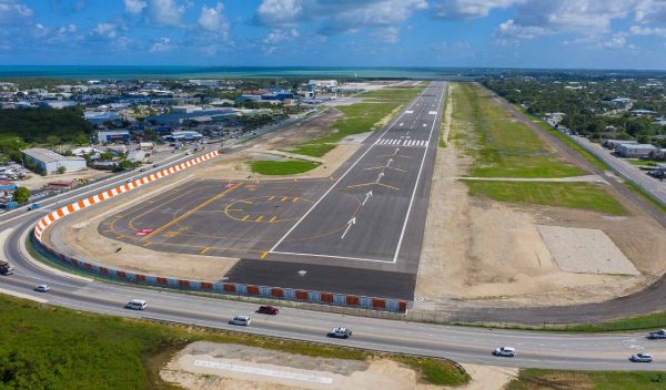 Aerial view of the runway