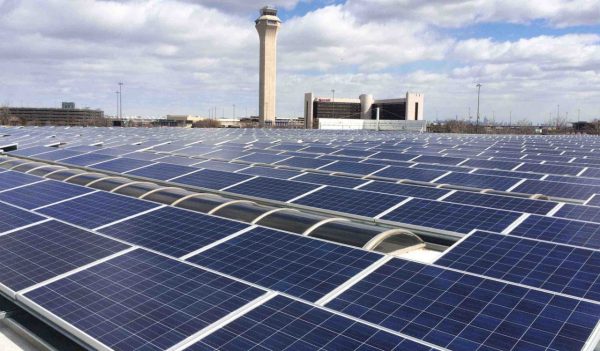 Solar panels on roof