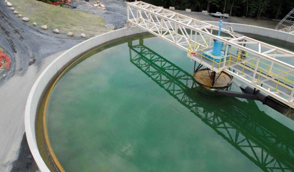 View of mine water treatment tank.