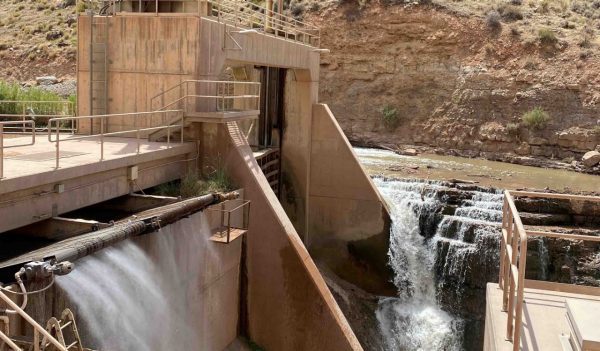 A water reuse system on a river